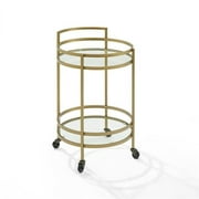 20 x 21.13 x 32.50 in. Bailey Round Bar Cart, Gold